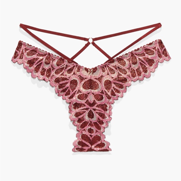 Savage X Fenty Other - Savage X Fenty Sweet Jam Red Savage Not Sorry Strappy Lace Brazilian Panty